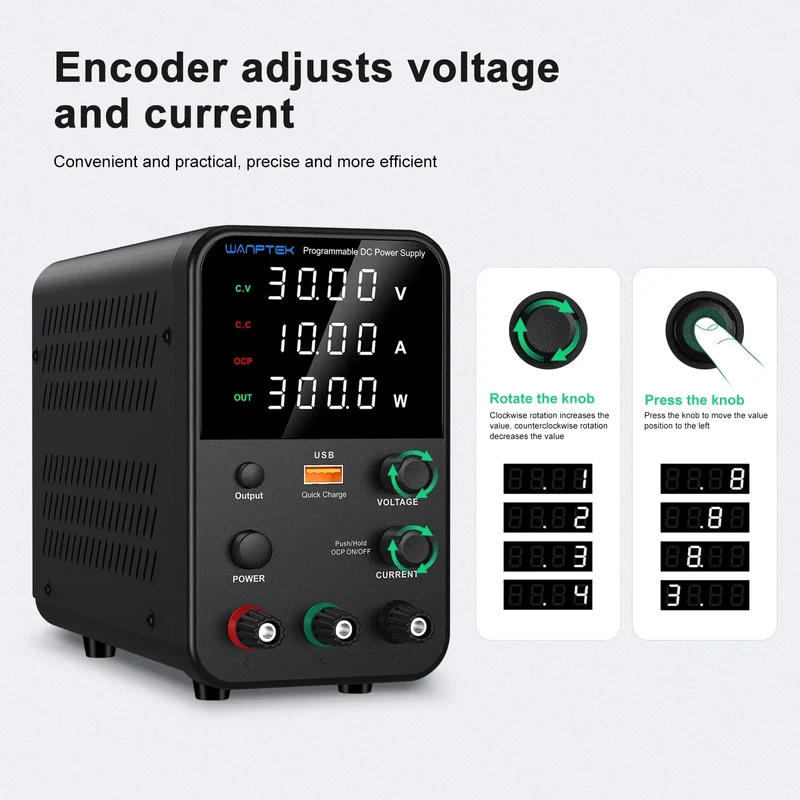 Wanptek DC Laboratory Power Supply 30V 10A 60V 5A 120V 3A Adjustable Voltage Current Applicable voltage 110V 220V Power Supply