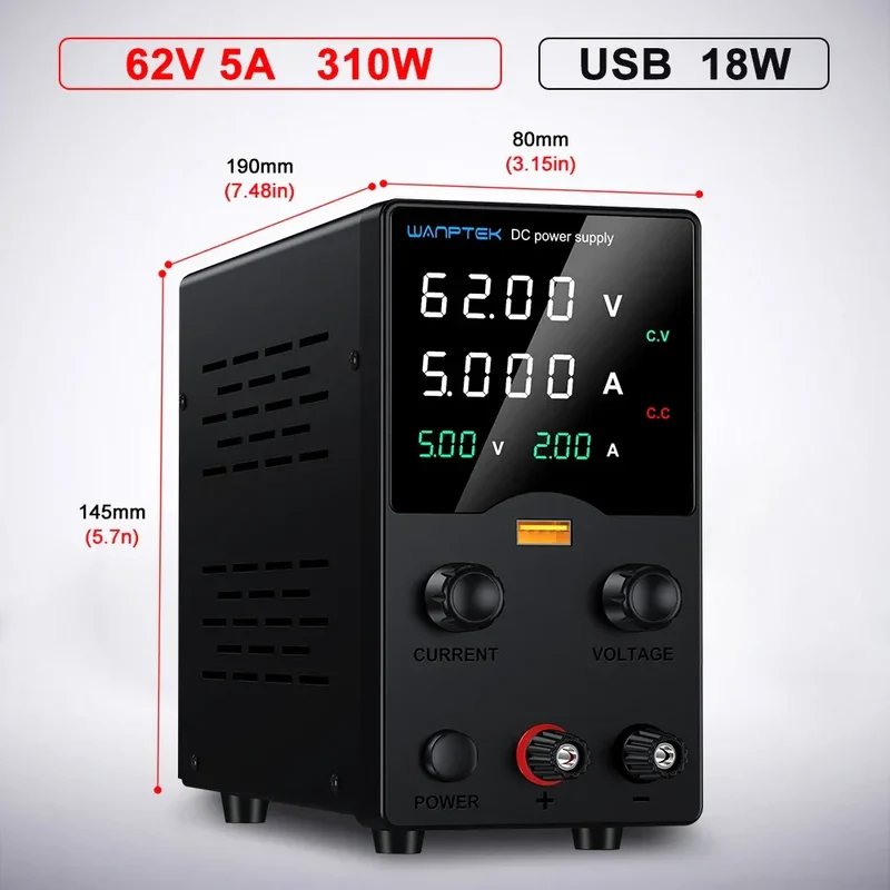 Wanptek DC Laboratory Power Supply 30V 10A 60V 5A 120V 3A Adjustable Voltage Current Applicable voltage 110V 220V Power Supply