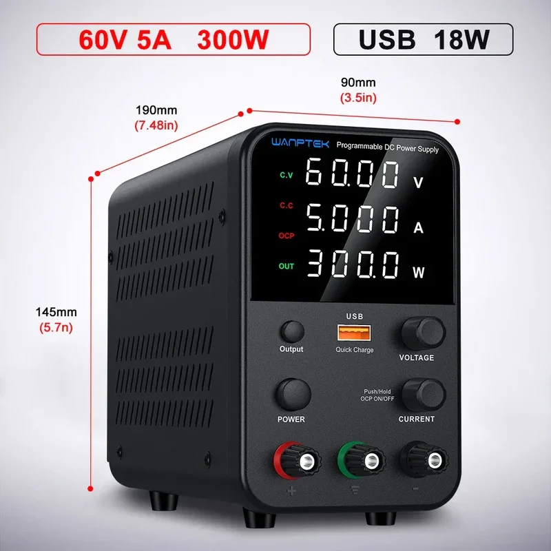 Wanptek DC Laboratory Power Supply 30V 10A 60V 5A 120V 3A Adjustable Voltage Current Applicable voltage 110V 220V Power Supply