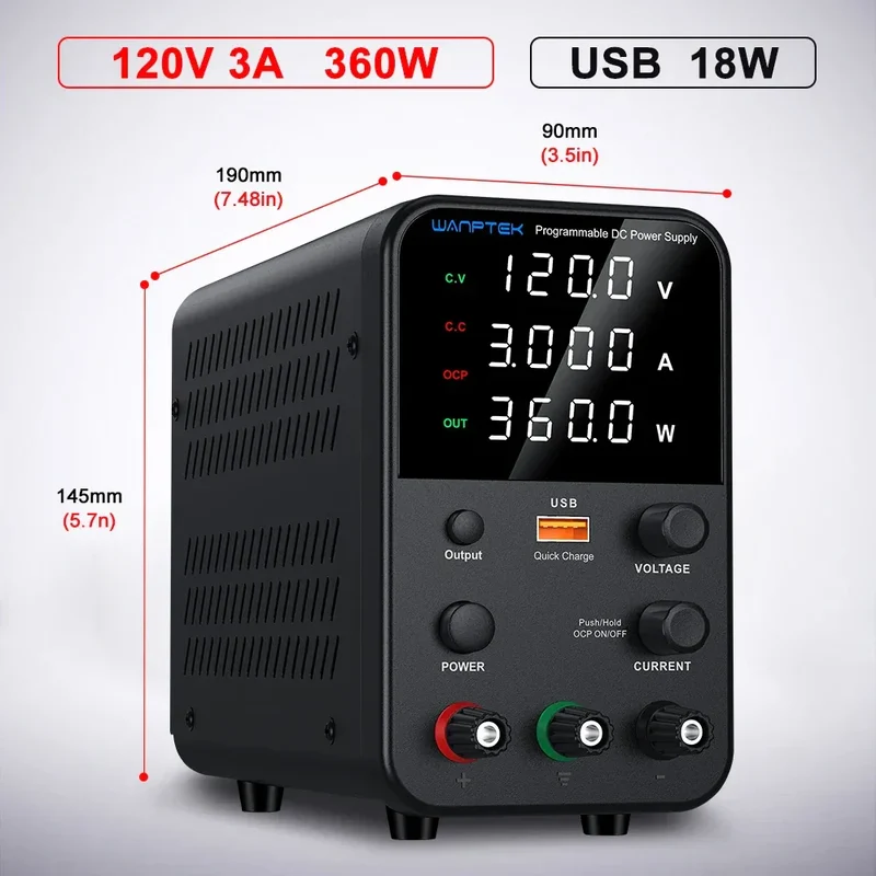 Wanptek DC Laboratory Power Supply 30V 10A 60V 5A 120V 3A Adjustable Voltage Current Applicable voltage 110V 220V Power Supply