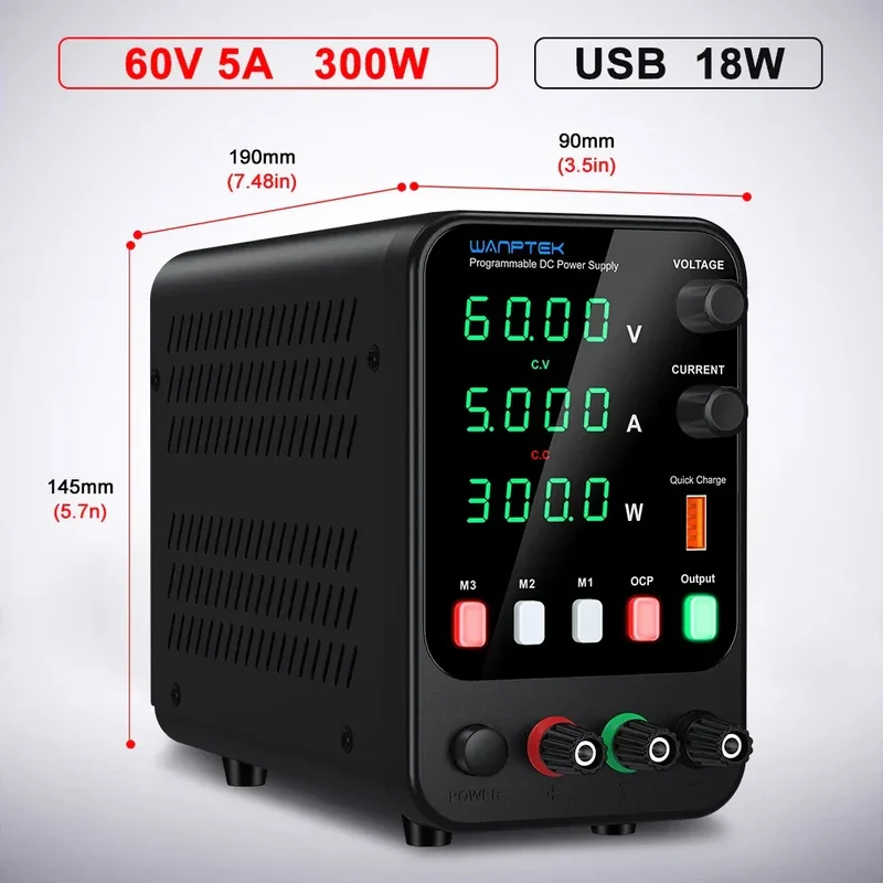 Wanptek DC Laboratory Power Supply 30V 10A 60V 5A 120V 3A Adjustable Voltage Current Applicable voltage 110V 220V Power Supply