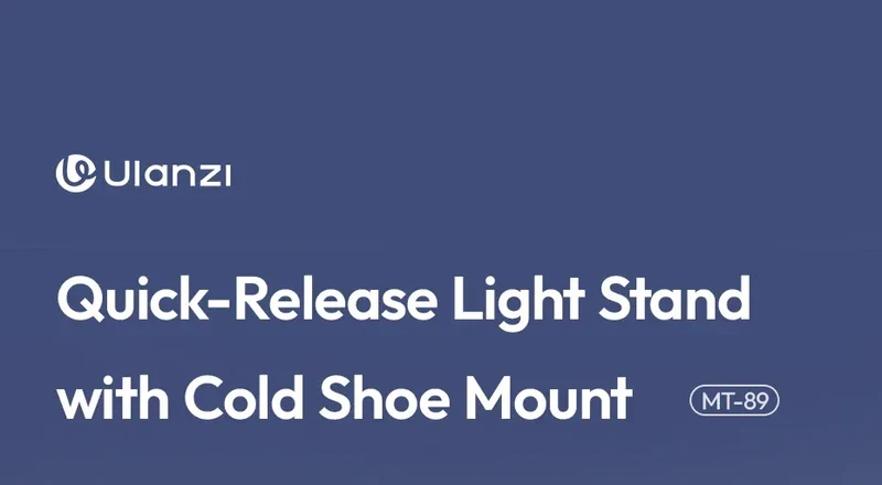 Ulanzi MT-89 2M Quick-Release Light Stand with Cold Shoe Mount 8-Section Extend for Action Camera Phone Clamp Photograph Tripod