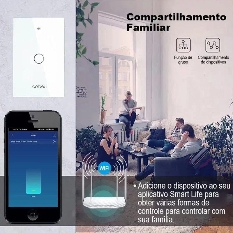 Touch switch, Smart Switch, WiFi switch, control switch, Compatible with Alexa Tuya Google, with neutral