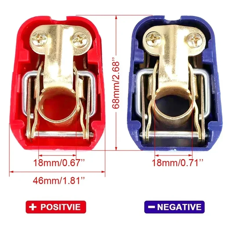 1 Pair Car Battery Terminal Connectors, Battery Quick Release Connectors Positive & Negative Quick Release Clamps Top Post Clips