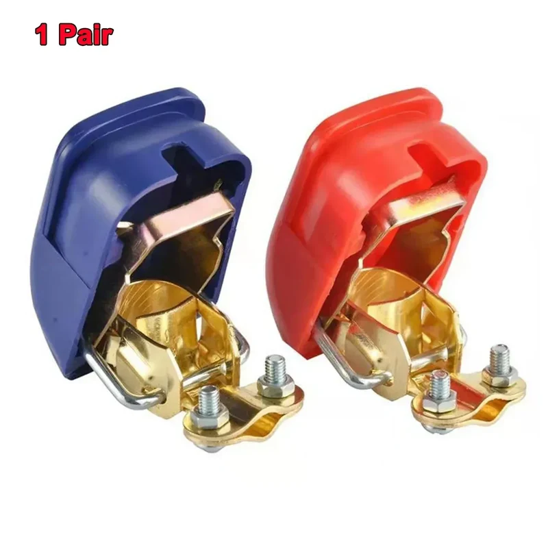 1 Pair Car Battery Terminal Connectors, Battery Quick Release Connectors Positive & Negative Quick Release Clamps Top Post Clips
