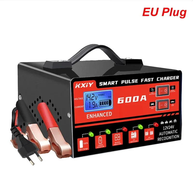 130W Automotive Battery Chargers Digital Intelligent Pulse Repair + Switch LED Indicator Storage Cell Car Chargers 12V 5A,24V 3A
