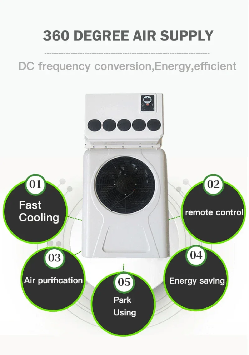 Treeligo Cooling Electric Car Split Air Conditioner 12V Parking Air Conditioning 24V For RV Truck Tractor Camper Van Motorhome