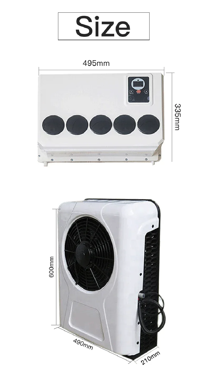 Treeligo Cooling Electric Car Split Air Conditioner 12V Parking Air Conditioning 24V For RV Truck Tractor Camper Van Motorhome