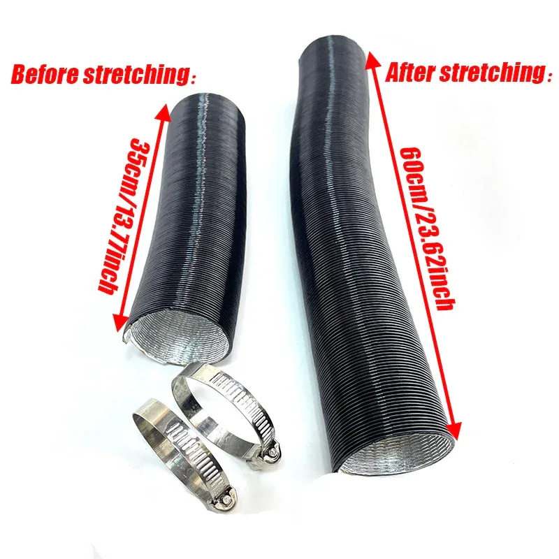 42mm 60mm 75mm 90mm Diameter 60-200cm Length Air Diesel Parking Heater Duct Pipe Tube Hose For Webasto Eberspacher Car Camper