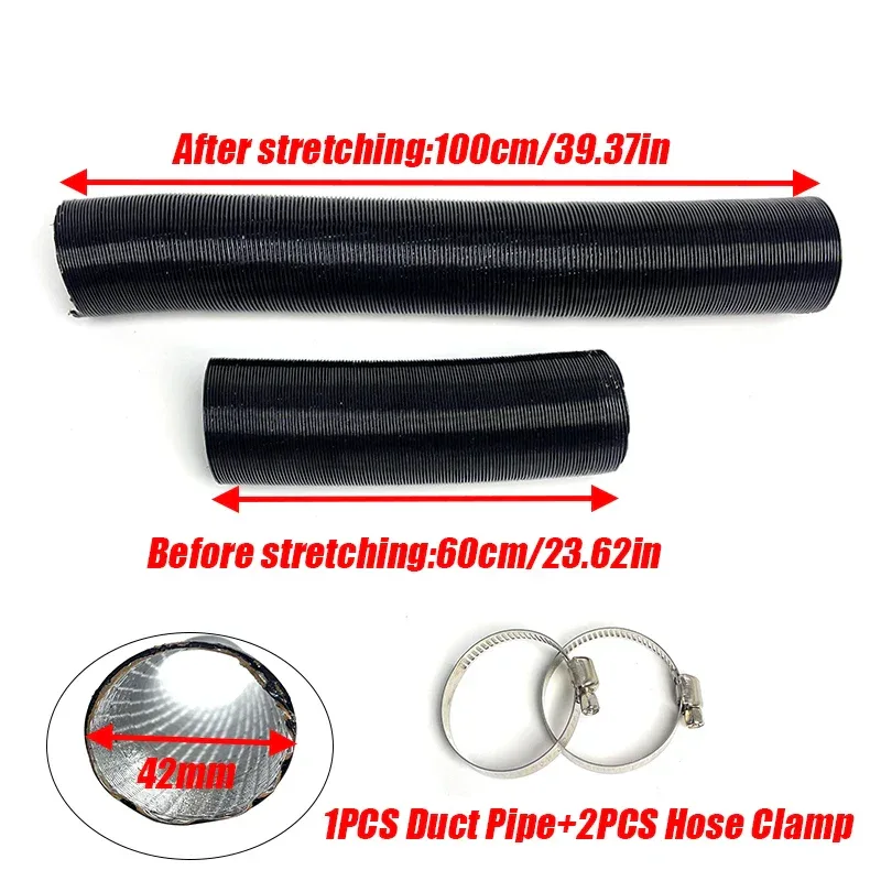 42mm 60mm 75mm 90mm Diameter 60-200cm Length Air Diesel Parking Heater Duct Pipe Tube Hose For Webasto Eberspacher Car Camper