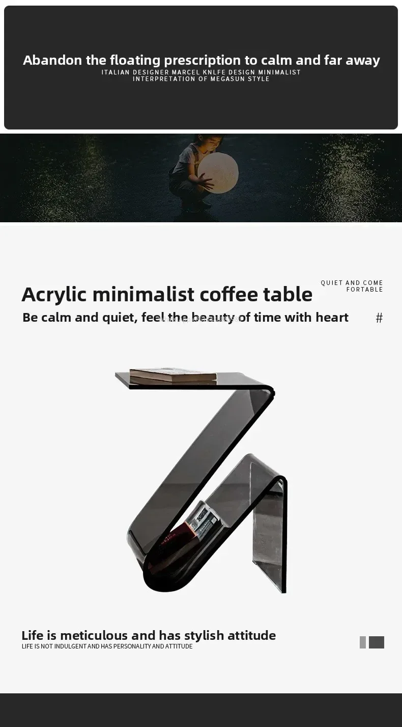 Hot Internet Celebrity Acrylic Creative Small Table Home Living Room Bedside Table Personality Simplicity Special Shape Small Co