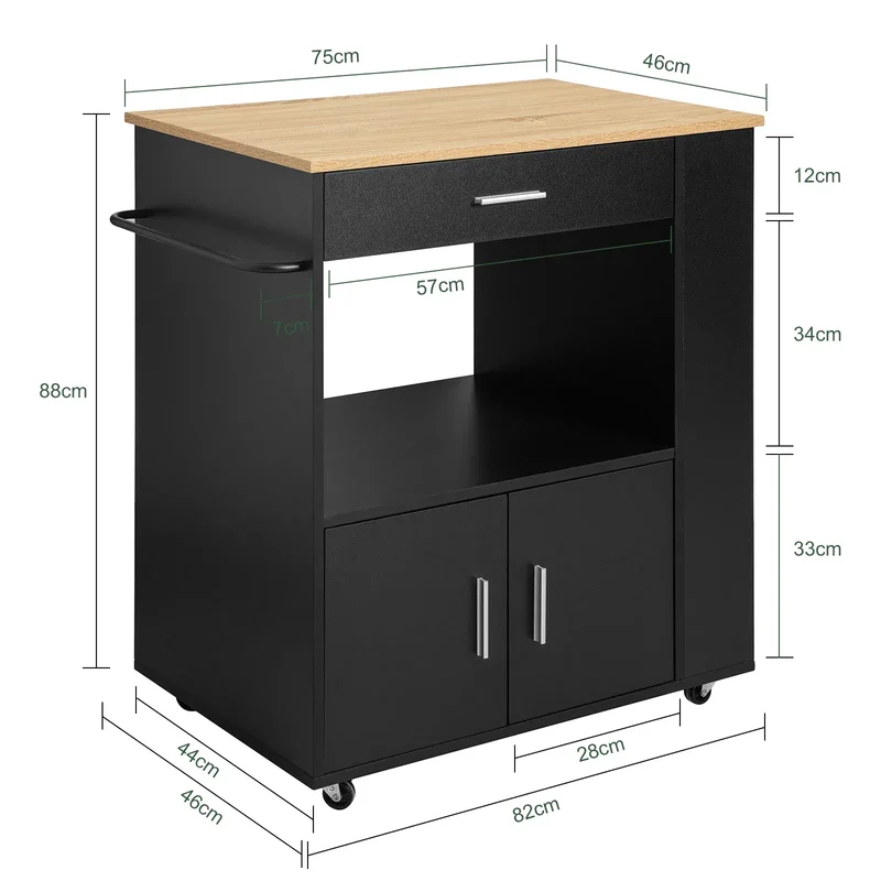 SoBuy FKW113 serving trolley kitchen cart narrow kitchen island on wheels microwave wardrobe trolley for kitchen