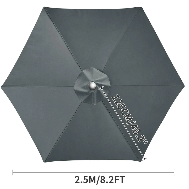 Waterproof Replacement Umbrella Cloth 2/3M Patio Parasol Cover UV-Anti Canopy Cover Replacement Parasol Cover for Balcony Garden