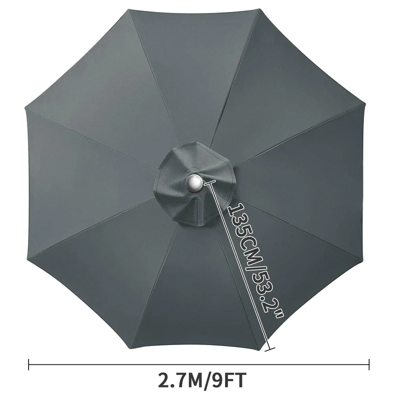 Waterproof Replacement Umbrella Cloth 2/3M Patio Parasol Cover UV-Anti Canopy Cover Replacement Parasol Cover for Balcony Garden