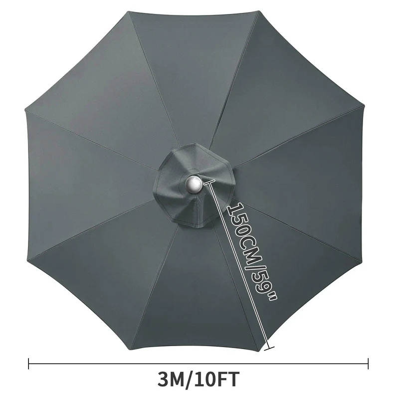Waterproof Replacement Umbrella Cloth 2/3M Patio Parasol Cover UV-Anti Canopy Cover Replacement Parasol Cover for Balcony Garden