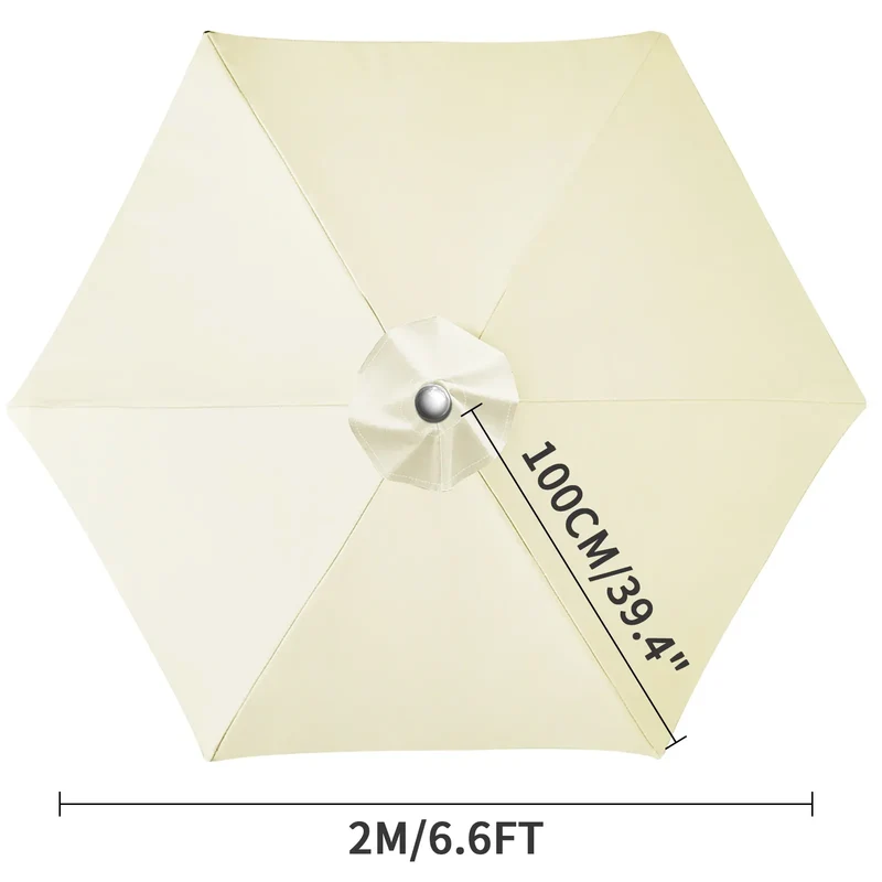 Waterproof Replacement Umbrella Cloth 2/3M Patio Parasol Cover UV-Anti Canopy Cover Replacement Parasol Cover for Balcony Garden