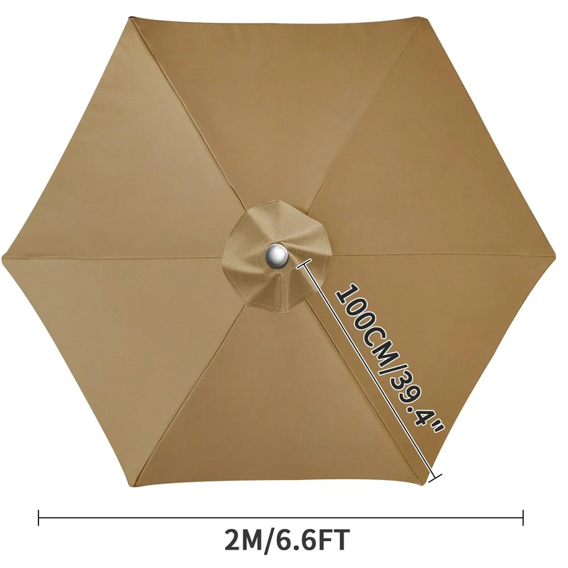 Waterproof Replacement Umbrella Cloth 2/3M Patio Parasol Cover UV-Anti Canopy Cover Replacement Parasol Cover for Balcony Garden