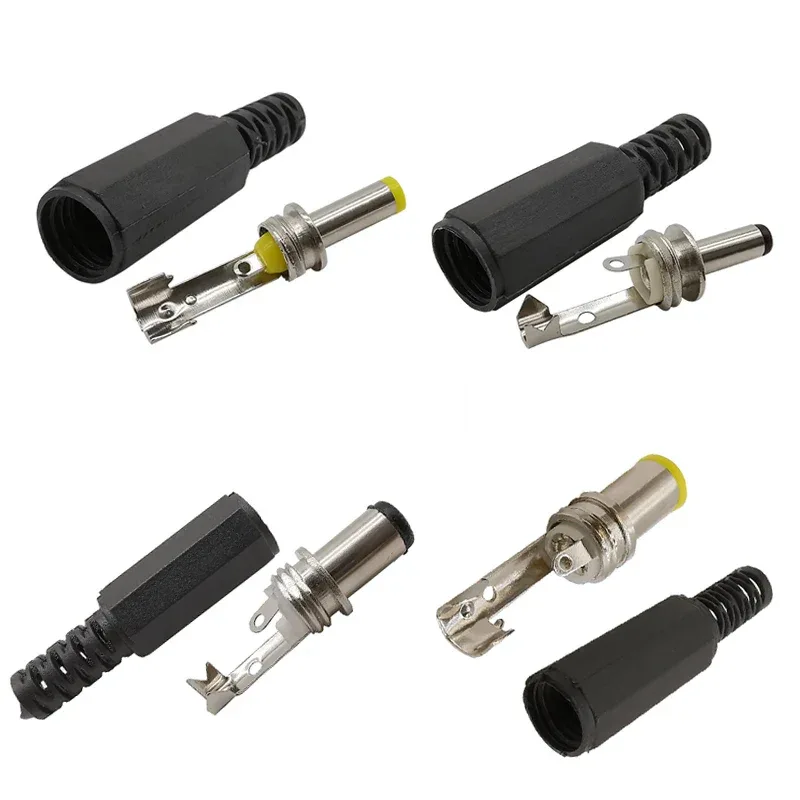 10Pcs 3.5 x 1.3mm 5.5 x 2.1mm 5.5 x 2.5mm 6.5 x 4.4mm DC Power Male Plug Jack Adapter Wire Charging Plug Electric Connector