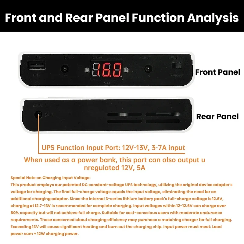 12 Sections UPS Battery Box Uninterrupted Power Supply Power Supply Storage Case 12x 18650 Battery shell for WiFi Router