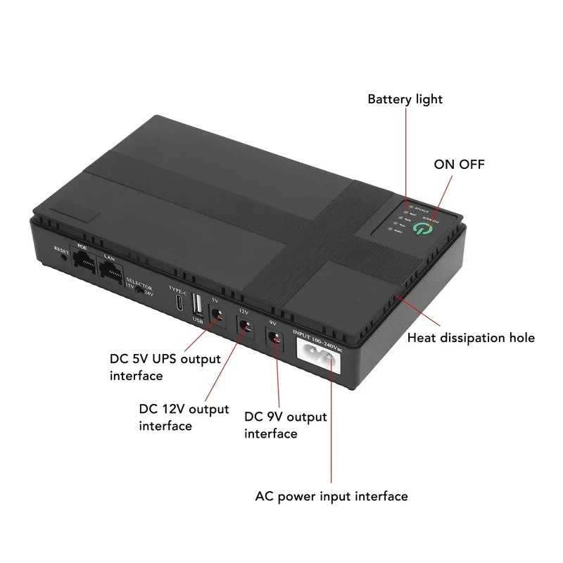 UPS Battery Backup 20000mah Uninterruptible Power Supply Backup Battery Power Supply for Camera Router MP3 MP4 Players