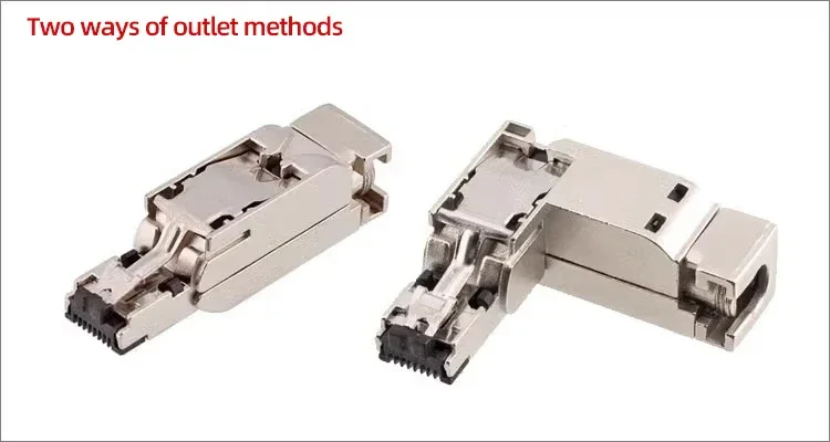 Straight RJ45 Data Fast connect Plug 4pin 8pin Industrial Metal Straight Ethernet RJ45 Connector CAT5E CAT6A Profinet RJ45 Plug