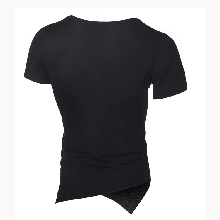 MRMT 2026 Brand New Men's Popular Irregular Short-Sleeved Men's Solid Color All-Match T-Shirt Hip-Hop Hip-Hop Fashion Casual Men