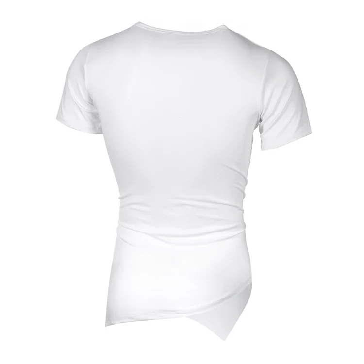 MRMT 2026 Brand New Men's Popular Irregular Short-Sleeved Men's Solid Color All-Match T-Shirt Hip-Hop Hip-Hop Fashion Casual Men