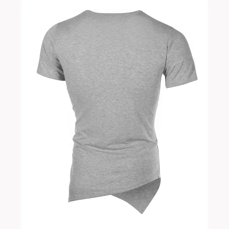 MRMT 2026 Brand New Men's Popular Irregular Short-Sleeved Men's Solid Color All-Match T-Shirt Hip-Hop Hip-Hop Fashion Casual Men