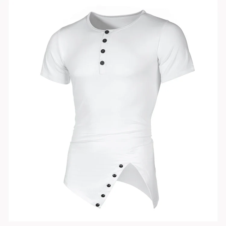 MRMT 2026 Brand New Men's Popular Irregular Short-Sleeved Men's Solid Color All-Match T-Shirt Hip-Hop Hip-Hop Fashion Casual Men