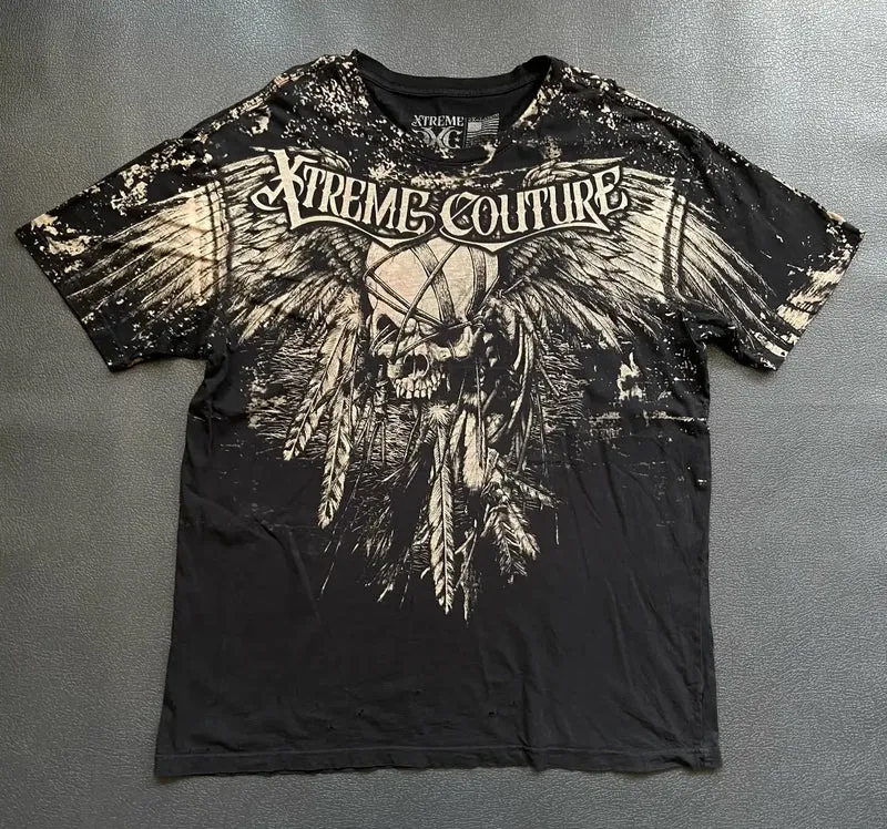 Y2K Xtreme T Shirt Man's Clothing Skeleton Printing Tops Harajuku Fashion Trend Baggy Men And Women Short Sleeves