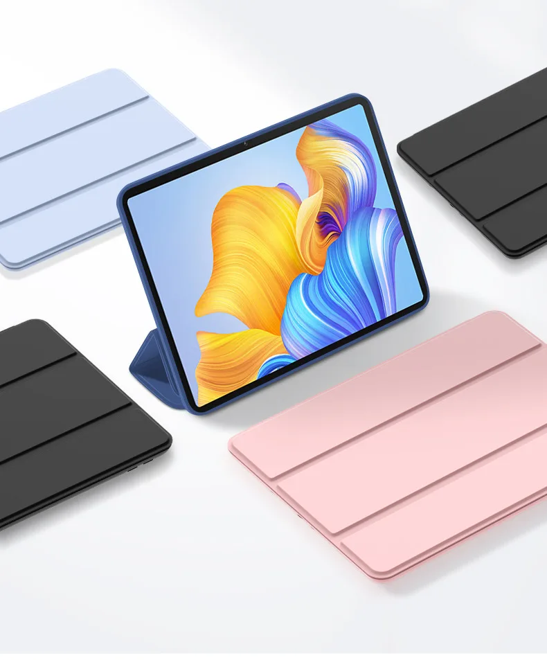For Honor Pad 8 Case 12 inch Tri-Folding PU Leather Soft Silicone Back Stand Tablet Shell for Honor Pad 8 12" 2022 HEY-W09