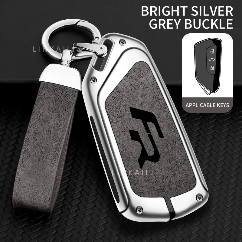 Suitable for Seat Ateca Leon FR 2 Ibiza Zinc Alloy Car Key Cover High-end Leather Car Key Case Auto Accessories