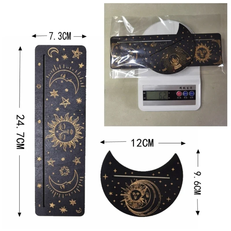 Wooden Stand for Tarot Moon Shape Rectangle Card Set Altar Stand Wood Display Witch Divination Tools Game Accessories Wholesale