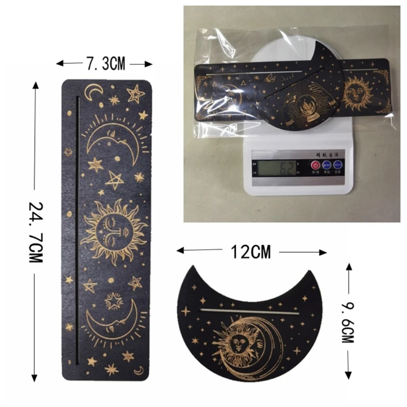 Wooden Stand for Tarot Moon Shape Rectangle Card Set Altar Stand Wood Display Witch Divination Tools Game Accessories Wholesale