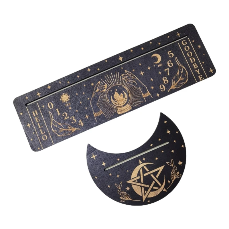 Wooden Stand for Tarot Moon Shape Rectangle Card Set Altar Stand Wood Display Witch Divination Tools Game Accessories Wholesale