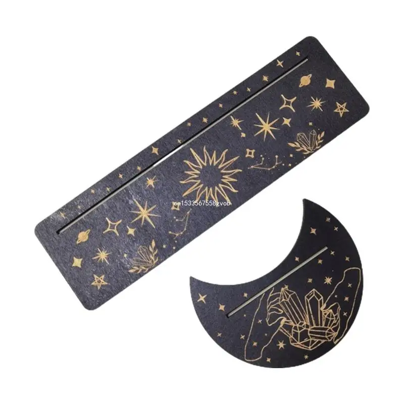 Wooden Stand for Tarot Moon Shape Rectangle Card Set Altar Stand Wood Display Witch Divination Tools Game Accessories Wholesale