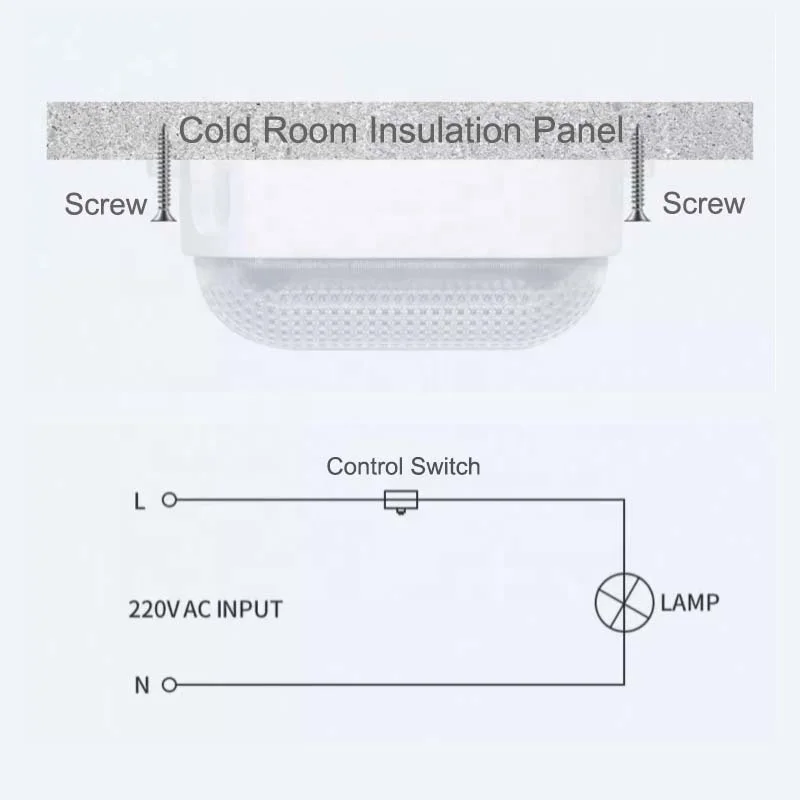 8W IP65 Waterproof Cold Storage LED Lamp for Home Kitchen Cool White Light