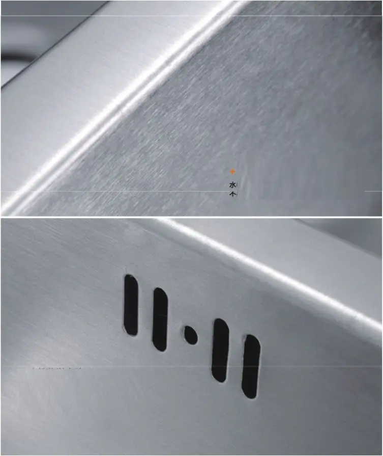 Stainless Steel Kitchen Sink Thickened Double Basin Rectangular Bowl Counter Dual-Hole Vegetable Washing Pool