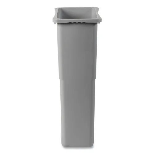 Boardwalk 23 Gallon HDPE Slim Waste Container Large Gray PP Material for Office Kitchen Outdoor Public Space Restaurant Use