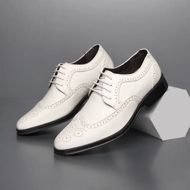 Social Shoe Male Breathable In Summer Official New Pointed Toe Men's Formal Shoes Cheap Liquidation Gentleman Legitimate Leather