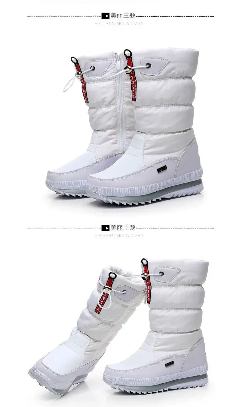Winter Boots Thick Plush Waterproof Non-slip Boots Fashion Women Winter Shoes Warm Fur Botas mujer Women Snow Boots Platform