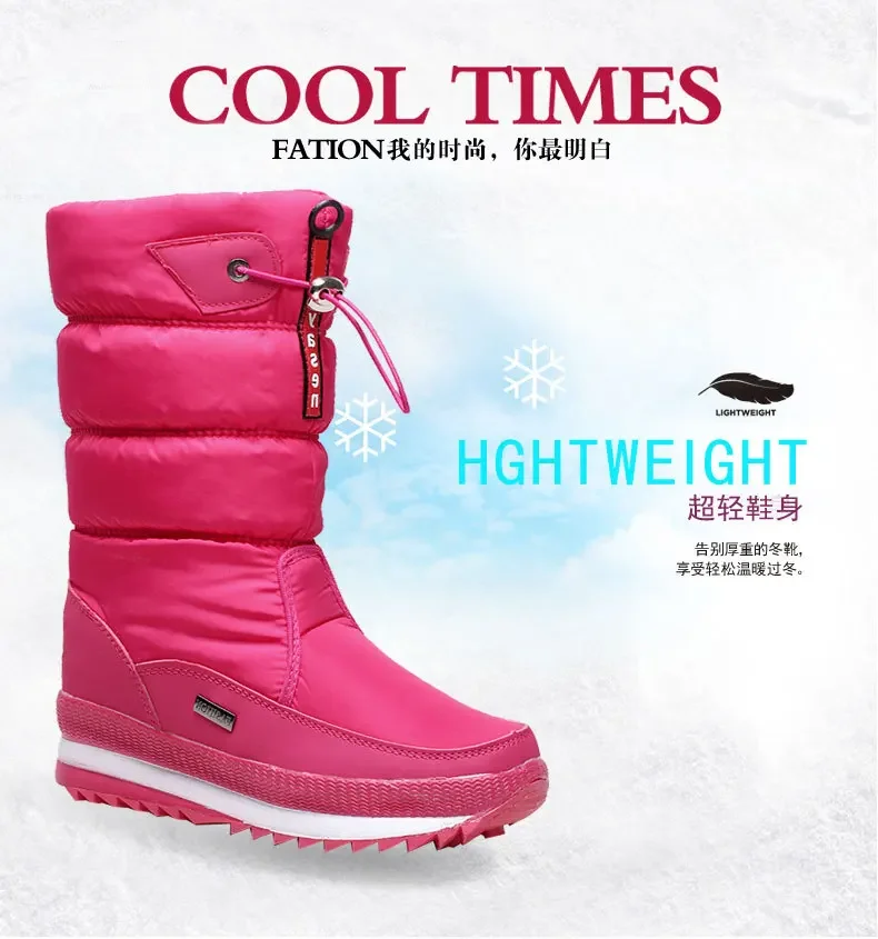 Winter Boots Thick Plush Waterproof Non-slip Boots Fashion Women Winter Shoes Warm Fur Botas mujer Women Snow Boots Platform