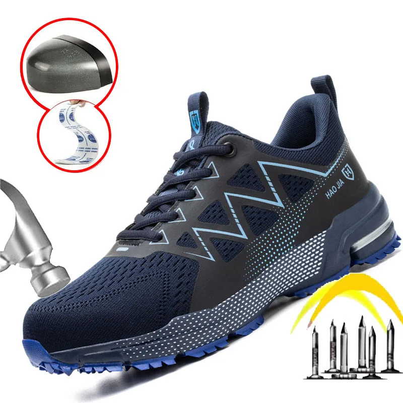 Oulylan Puncture Proof Work Safety Boots Man Breathable Work Shoes Male Men's Fashion Safety Shoes Steel Toe Sneakers
