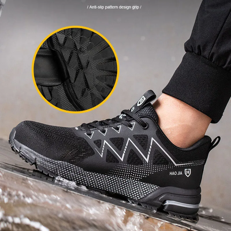 Oulylan Puncture Proof Work Safety Boots Man Breathable Work Shoes Male Men's Fashion Safety Shoes Steel Toe Sneakers