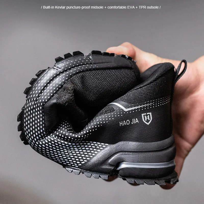 Oulylan Puncture Proof Work Safety Boots Man Breathable Work Shoes Male Men's Fashion Safety Shoes Steel Toe Sneakers