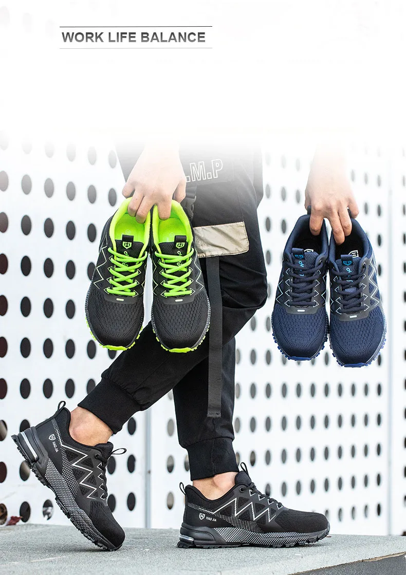 Oulylan Puncture Proof Work Safety Boots Man Breathable Work Shoes Male Men's Fashion Safety Shoes Steel Toe Sneakers