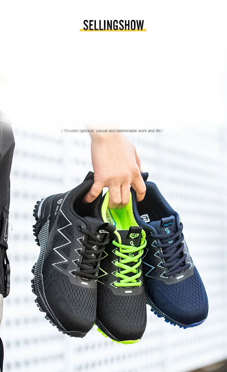 Oulylan Puncture Proof Work Safety Boots Man Breathable Work Shoes Male Men's Fashion Safety Shoes Steel Toe Sneakers