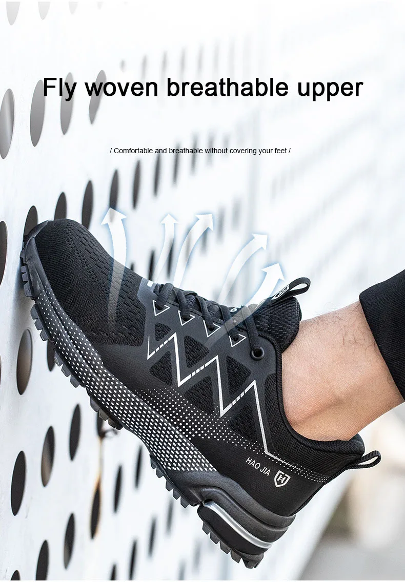 Oulylan Puncture Proof Work Safety Boots Man Breathable Work Shoes Male Men's Fashion Safety Shoes Steel Toe Sneakers