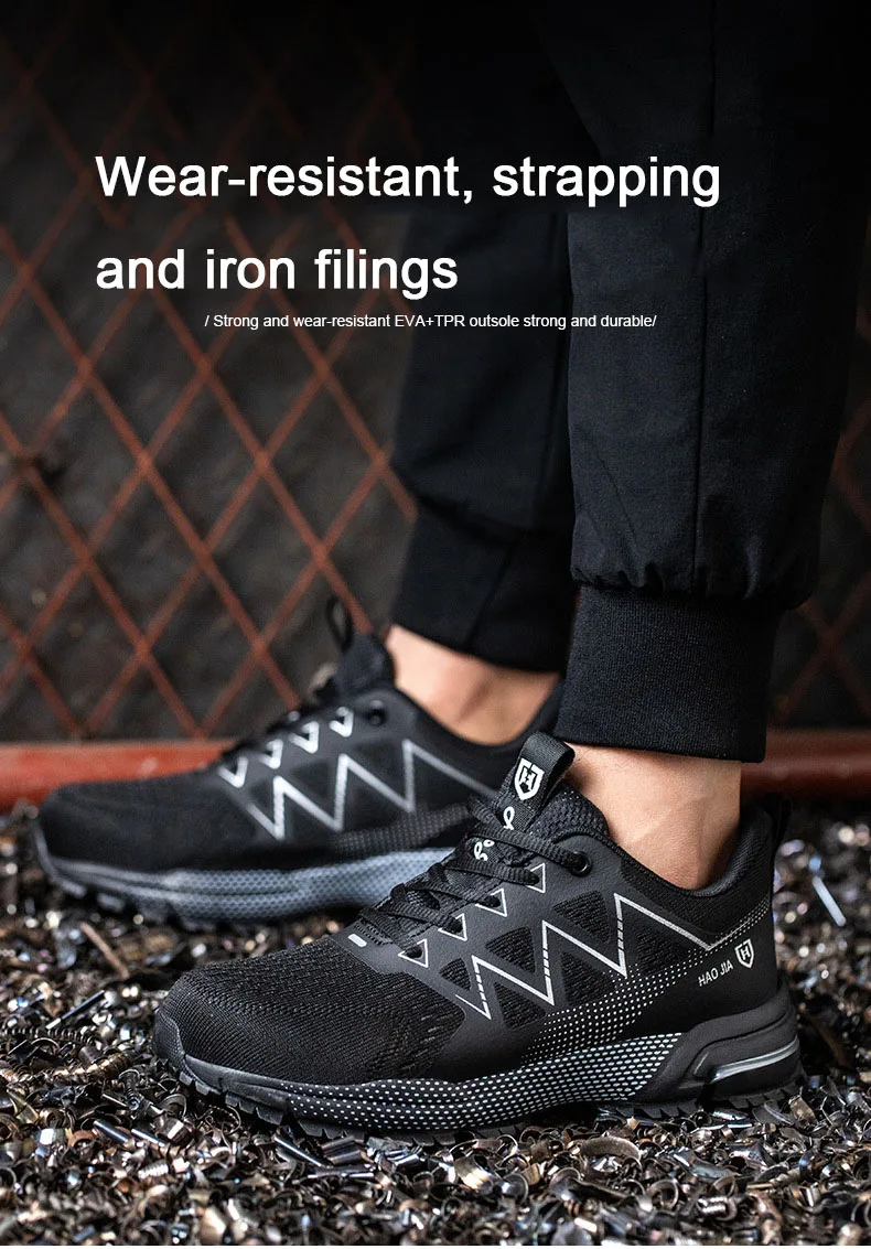 Oulylan Puncture Proof Work Safety Boots Man Breathable Work Shoes Male Men's Fashion Safety Shoes Steel Toe Sneakers