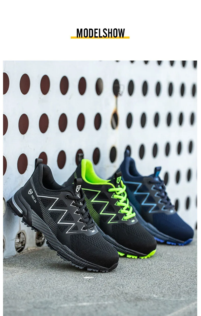 Oulylan Puncture Proof Work Safety Boots Man Breathable Work Shoes Male Men's Fashion Safety Shoes Steel Toe Sneakers